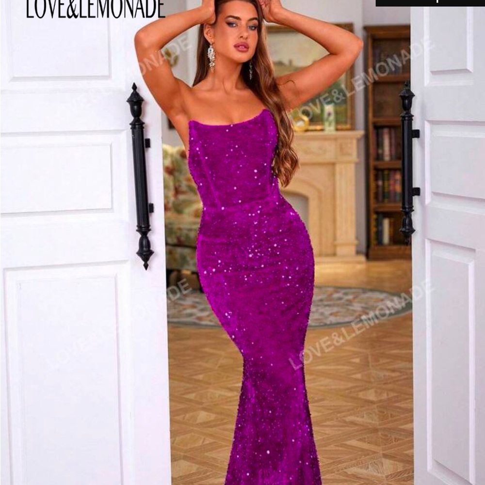 Hot pink prom dress